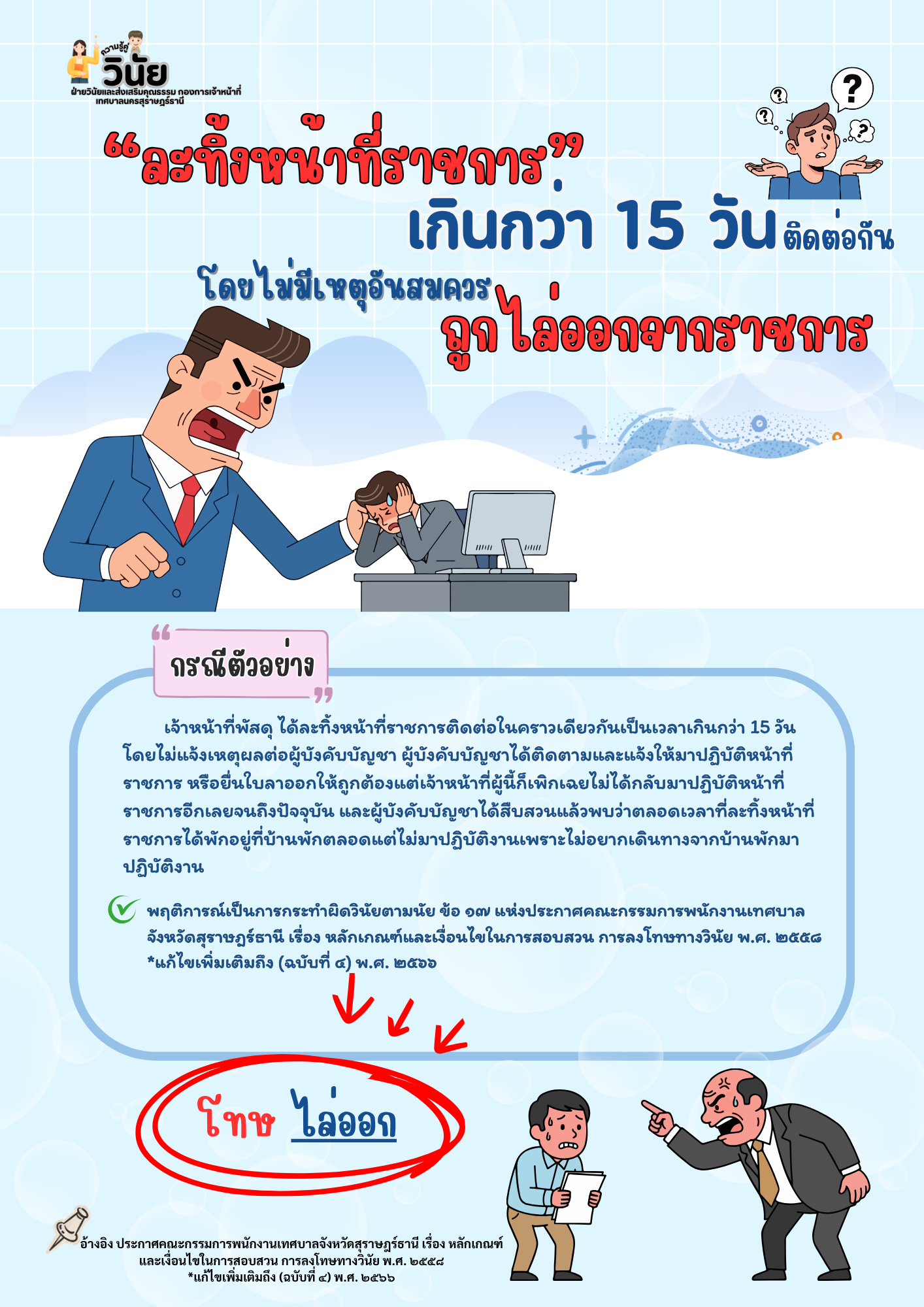 ความรู้คู่วินัย กรณีศึกษาเรื่อง ละทิ้งหน้าที่ราชการ Image 1